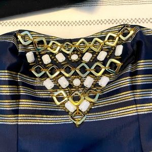 Lilly Pulitzer Navy/Gold strapless dress